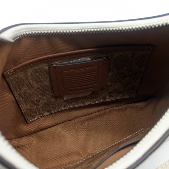 COACH Hobo pebbled leather logo strap shoulder crossbody bag - Chalk/Ivory - Picture 7 of 13